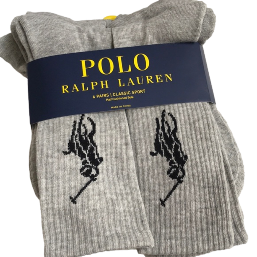 NWT Polo Ralph Lauren Classic Sports Socks 6 pk